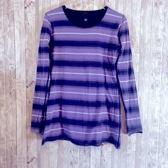lululemon athletica Tops - Lululemon Every Yogi Striped Reversible Long-Sleeve Tee